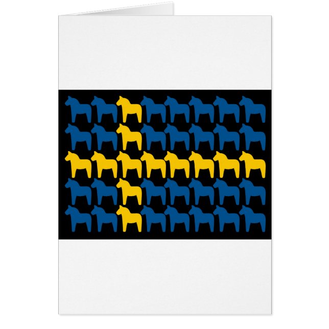 Svart sverigeDala flagga Hälsningskort (Framsidan)