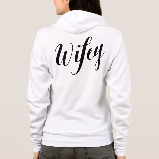 Svart Svettshirts med Wifey Script Tee Shirt (Baksida)