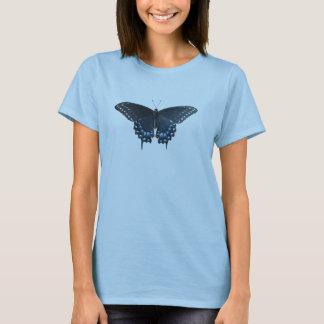 Svart Swallowtail fjärilsT-tröja Tee Shirt