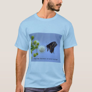 Svart Swallowtail på Buttonbush - T Shirt