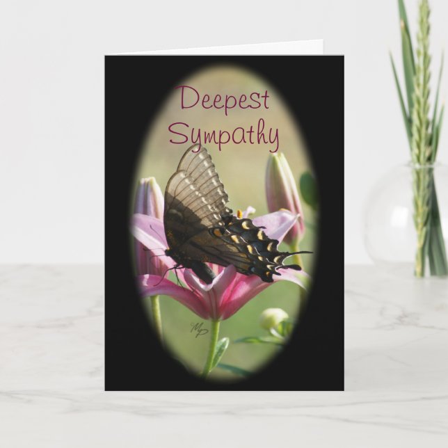 Svart Swallowtail sympati Kort-skräddarsy Kort (Framsida)