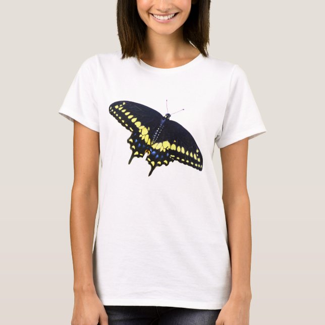 Svart Swallowtail T Shirt (Framsida)