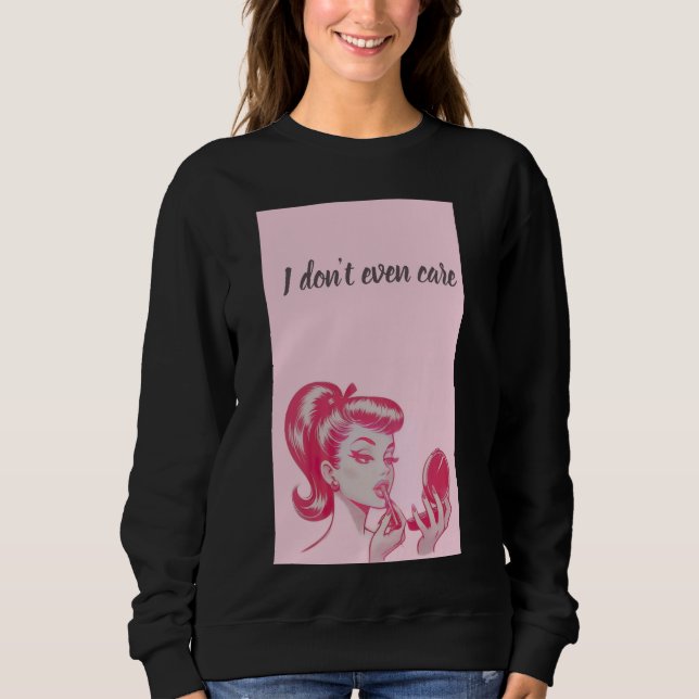 Svart sweatshirt för kvinnor t shirt (Framsida)