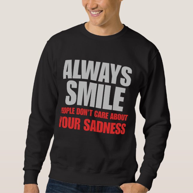 Svart sweatshirt för män med verklighetsutsaga (Framsida)