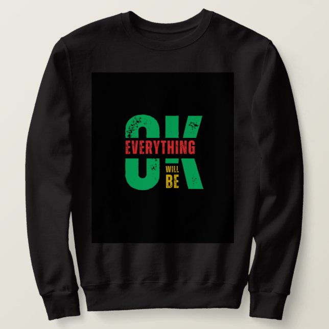 Svart sweatshirt med långa ärmar (Design framsida)