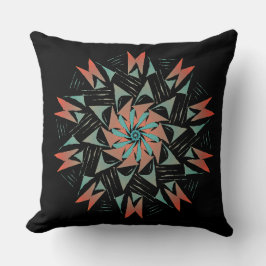 Svart sydvästra Western grafik Kudde