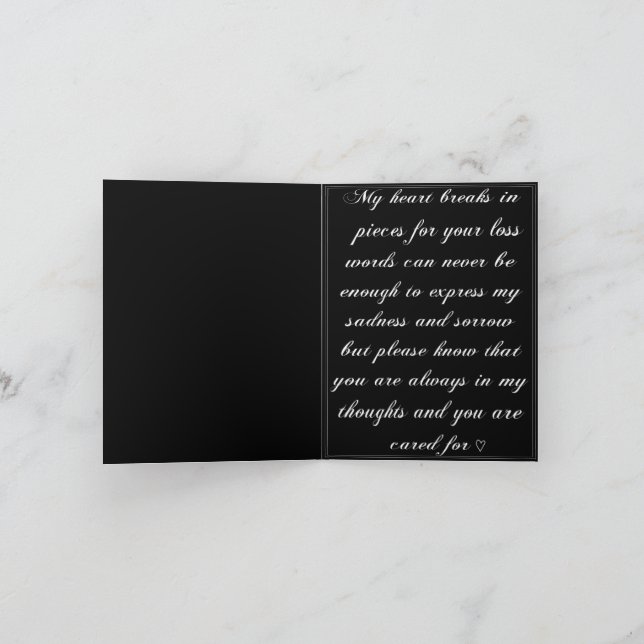 Svart symbolkort med blommor och fjärilar kort (Inuti)