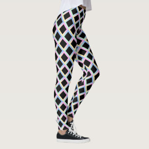 Svart symmetriska diamanter med övertonad Ramar Leggings