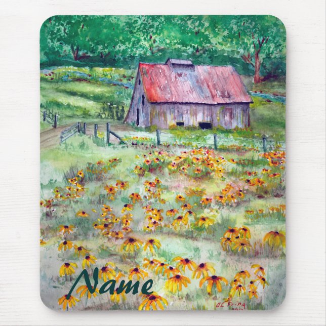 Svart-Synad vattenfärg för Susans Musmatta (Framsidan)