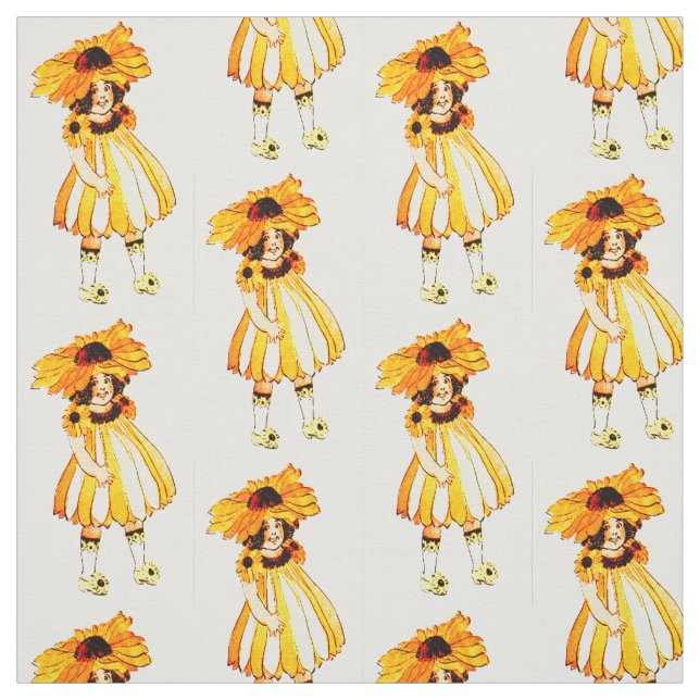 SVART-SYNAT SUSAN FÖR BLOMMA BARN BLOM- FELIKT TYG (Provkarta)