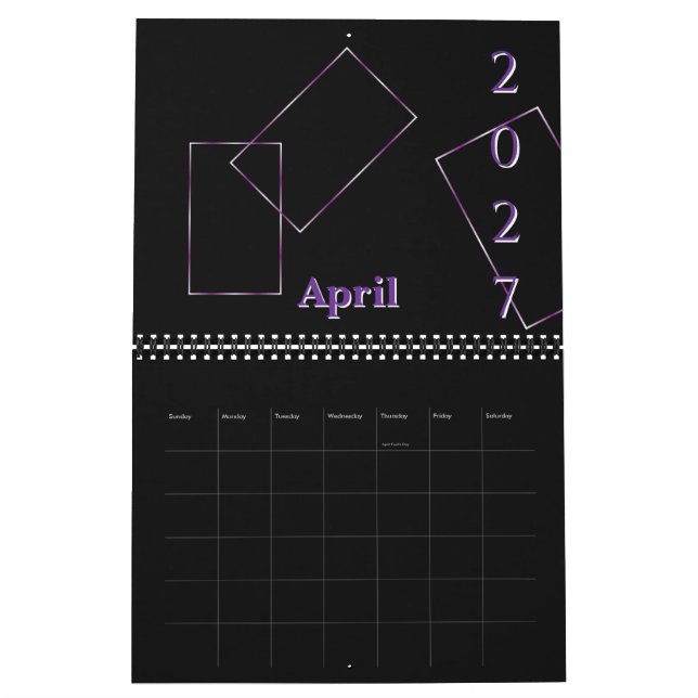 Svart Syren Anpassad Kalender (Apr 2027)
