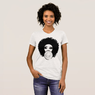 Svart T-Shir för hår för Curlyfro flickabubbelgum Tee