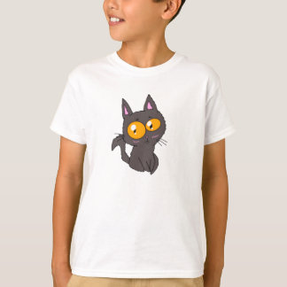 Svart T-Shirt för Kid med Stora Ögon