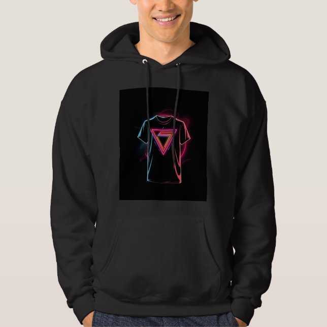 Svart T-Shirt Hoodie (Framsida)