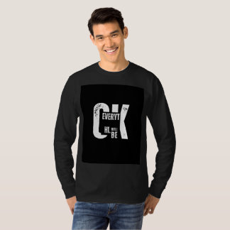 svart t-shirt i full längd med okej design
