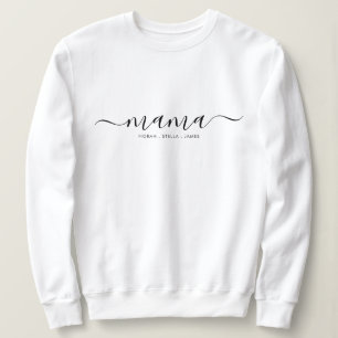 Svart T-Shirt med barnens namn och Mama
