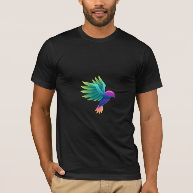Svart t-shirt med en livfull (Framsida)