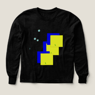 svart t-shirt med fyrkantig design i full längd på