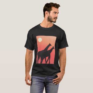 Svart T-shirt med Giraffe Design
