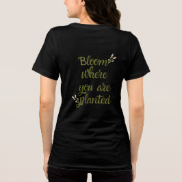 Svart T-shirt med gul glans och inspiration