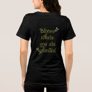 Svart T-shirt med gul glans och inspiration