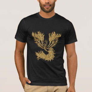 Svart t-shirt med Guld Phoenix 