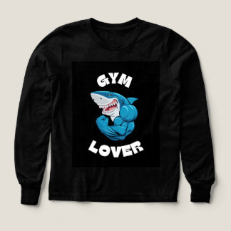 Svart t-shirt med hajtryck i full längd