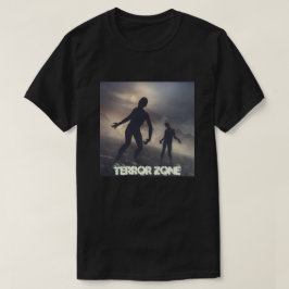 Svart T-shirt med illustration av zombies