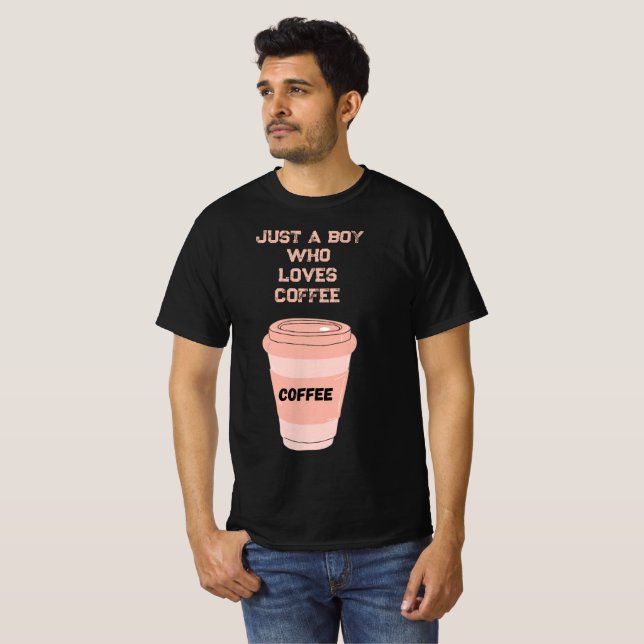 Svart T-Shirt med kaffedesign (Hel framsida)