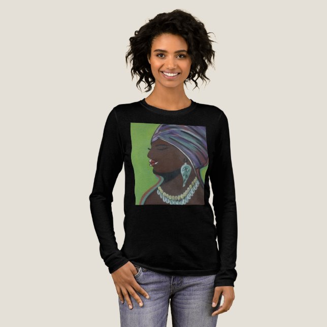 svart t-shirt med långa ärmar (Hel framsida)