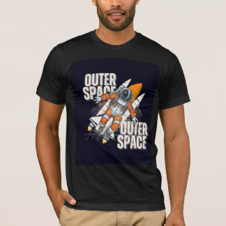 Svart T-Shirt med rymd-design 