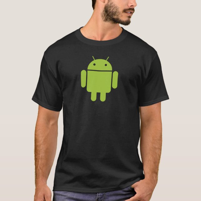 Svart T-tröja för Android Tee Shirt (Framsida)