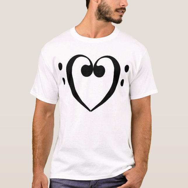 Svart) T-tröja för basklavhjärta ( T-shirt (Framsida)