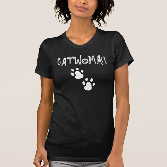 Svart T-tröja för CATWOMAN T-shirt (Framsida)