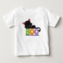 Svart T-tröja för kattbubaby T-shirt