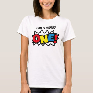 Svart T-tröja för Superhero, födelsedagdräkt T Shirt