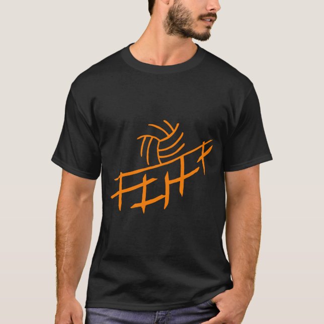 Svart T-tröja för volleyboll Tee Shirt (Framsida)