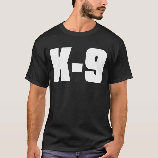 Svart T-tröja K-9 Tröja (Framsida)