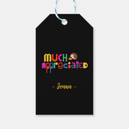 Svart tack för anpassad färggrafik presentetikett