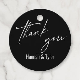 Svart Tack för enkel Contemporary Gåvor Etiketter