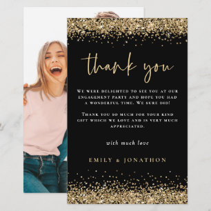 Svart tack för Guld Glitter Photo Förlovning