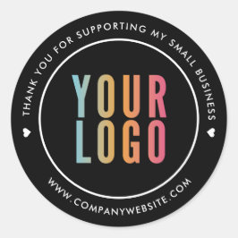 Svart Tack för stöd till små företag Runt Klistermärke