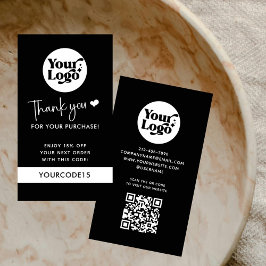 Svart Tack - Logotyp - QR-kod - butik Rabattkort