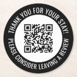 Svart Tack och skanna mig kampanjkod QR Underlägg Papper Rund<br><div class="desc">QR-kod för säljfrämjande små företag underlägg med svart gräns och egen QR-kod och anpassningsbar i en kurva runt QR-koden. Tack för din personlig med Knappen för vänteläge med din QR-kod och anpassningsbar.</div>