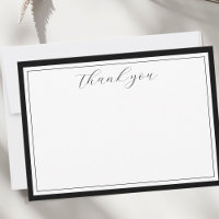 Svart tackkort för elegant Script Calligraphy