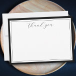 Svart tackkort för elegant Script Calligraphy Inbjudningar<br><div class="desc">Ett vackert tackkort för att uttrycka er tacksamhet. Designfunktionerna "tack" i ett skript-calligraphy-teckensnitt. Byt enkelt ut gräns färg mot kostym mot stil. Elegant och klassik - den här mallen gör det enkelt att säga tack. Du kan enkelt lägga till ett skrivet meddelande - eller lämna om du vill lägga till...</div>