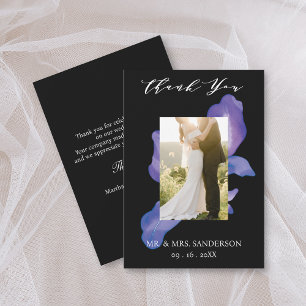 Svart tackkort för mexikanska Fiesta Photo Bröllop Tack Kort