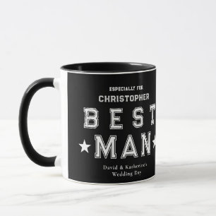 Svart tacksamt gåva till best man mugg