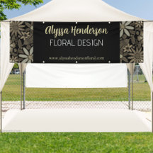 Svart & Tan Blommig Design Företag Försäljningsstå