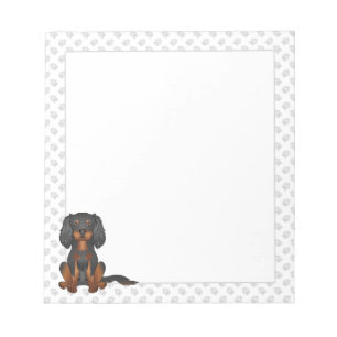 Svart & Tan Cavalier King Charles Spaniel & tassar Anteckningsblock